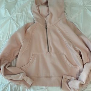 light pink half zip scuba